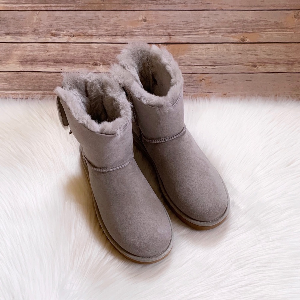 UGG Classic Double Bow Mini Goat Boots - Picture 3 of 8